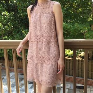 layered ruffled midi Lacey dress from zara